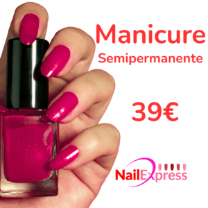 Manicure semipermanente professionale a Firenze – NailExpress – Smalto fucsia brillante su unghie curate